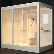 高档整体浴室淋浴房钢化玻璃隔断洗澡家用一体式简易沐浴房小户型