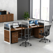 职员办公桌椅组合4人位现代简约办公屏风工位带隔断单人位电脑桌
