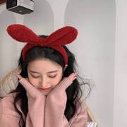 可爱兔耳朵发箍甜美头饰洗脸化妆发带，韩国秋冬网红兔子压发头箍女