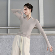 古典舞秋冬舞蹈衣服现代舞练功服高级感V领气质形体服上衣女