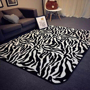 简约时尚黑白条纹斑马地垫客厅茶几地毯卧室床边毯现代沙发地垫