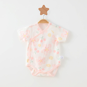 掌柜~新生婴儿衣服夏季薄款宝宝，连体衣纯棉包屁衣短袖三角哈