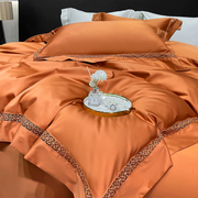 欧式轻奢四件套100支长绒纯棉纯色，床单被套高级感床上用品1.8床笠
