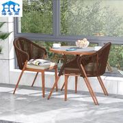 阳台小桌椅组合户外藤椅客厅家用小茶几简约现代户型茶台阳台茶桌