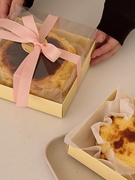 巴斯克 4寸6寸芝士蛋糕盒轻乳酪包装盒戚风透明西点盒韩系打包盒
