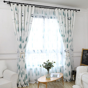 简约现代棉麻半遮光窗帘定制成品，北欧客厅儿童房卧室落地窗帘布料