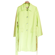 卡利亚某里品牌撤柜折扣高端时尚气质百搭果，绿色风衣a34-h0168