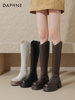 达芙妮长靴女靴子2023秋冬高跟小个子高筒，加绒长筒骑士靴