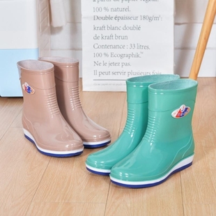 四季雨鞋女中筒雨靴秋冬短筒水靴加绒保暖防滑时尚成人水鞋