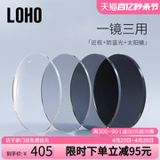 LOHO眼镜片1.60非球面树脂变色镜片可配成品近视眼镜定制镜片