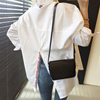韩国chic秋季小众基础款，翻领后背单排扣设计宽松纯色，百搭纯色衬衫
