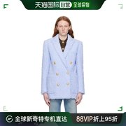 香港直邮潮奢 Balmain 巴尔曼 女士 蓝色双排扣西装外套 AF0SH013