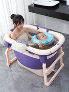婴儿游泳桶可折叠新生儿，游泳池大号家用宝宝，成人浴桶泡澡桶免充气