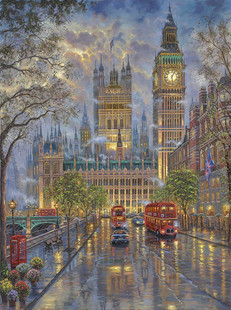 印花法国DMC纯棉绣线十字绣 风景世界名画油画 伦敦的大本钟