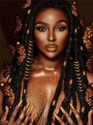 diy数字油画自己填色非洲女性妇女黑人美女，性感人物家居装饰