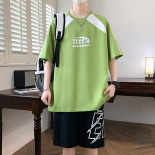 13青少年短袖t恤男孩12-15岁大童夏装套装14初高中学生运动衣服16