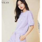 vilan/慧兰卫衣女款2024女士今年流行的漂亮薄款圆领卫衣