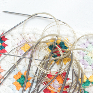 元织80cm织毛衣棒针环形，针加长循环针进口尼龙绳毛线手工编织工具