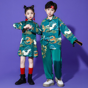 儿童汉服国潮童装中国风唐装女童旗袍国风运动会啦啦队团体演出服