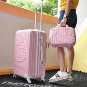 可爱拉杆箱女士韩版旅行箱，学生行李箱粉色万向轮，20寸登机密码皮箱