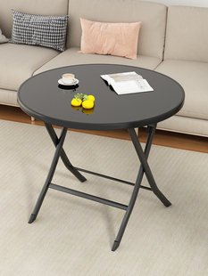 折叠桌简易餐桌家用可移动圆桌钢化玻璃方桌小户型阳台可折叠桌子