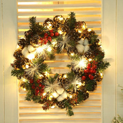 圣诞花环装饰门挂品布置节场景橱窗，40cm藤圈挂饰树摆件50挂件