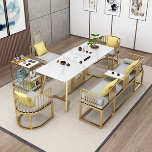 岩板茶桌椅组合茶几现代简约办公室套装一体客厅家用大理石茶台桌