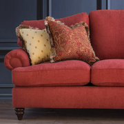 美式客厅沙发靠垫套抱枕套样板房卧室，靠包进口(包进口)高档双面提花布红色
