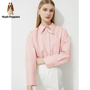 Hush Puppies暇步士女装春季时尚纯棉蝙蝠袖休闲衬衫HA-22144D