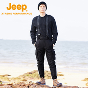 男装Jeep背带单板滑雪裤男防水保暖羽绒裤防风冲锋裤