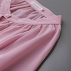 粉红色温柔风垂感圆领长袖衬衫女2023秋季纯色简约灯笼袖上衣