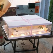 长方形蛋糕盒透明超大生日，聚会开业1618寸20寸24寸包装盒
