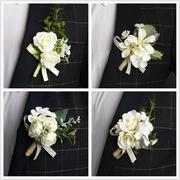 韩式西式婚礼结婚新郎新娘胸花手腕花白色森系伴娘姐妹团襟花