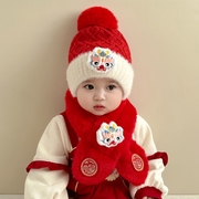 韩版秋冬儿童针织帽子女宝宝婴儿超大双狐狸毛球护耳保暖羊毛线帽