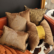 轻奢棕欧式美式客厅沙发抱枕靠垫含芯卧室床头汽车靠包腰枕套含芯
