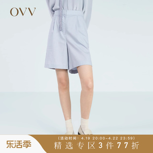 OVV春夏女装舒适透气后腰橡筋基础易搭休闲短裤