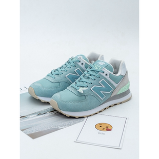 New Balance NB女鞋574系列蓝灰丝绸七夕情人复古运动鞋 WL574TAB