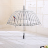 韩国创意阿波罗透明伞长柄，清新花边拱形鸟笼伞，自动直杆公主雨伞