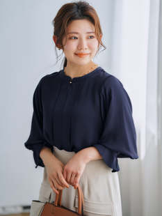 日系女装秋款优雅气质喇叭袖雪纺九分袖T恤 衬衣
