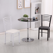 现代简约欧式餐椅美甲创意酒店凳子靠背单人家用白色餐桌椅子