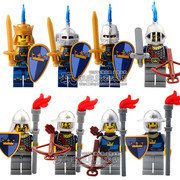 兼容乐高中世纪城堡蓝狮红龙白骑士罗马骑士积木人仔拼装玩具