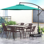 户外桌椅带伞组合庭院露天花园桌椅三件套家用室外休闲阳台小桌椅