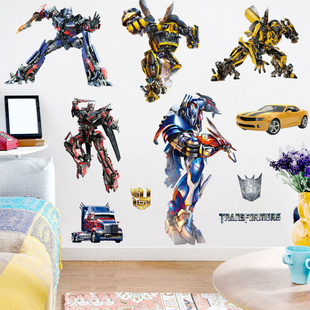 大黄蜂变形金刚机器人男孩卧室墙面装饰贴画儿童房卡通动漫墙贴纸