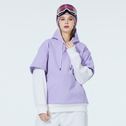 滑雪连帽卫衣男女款单双板滑雪帽衫冬季防风，防寒保暖拼色滑雪衣