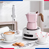 Bincoo粉色双阀摩卡壶套装意式浓缩咖啡壶家用小型咖啡机套装手磨