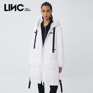 LINC金羽杰羽绒服女2023年冬季反季断码女士中长款女款面包服