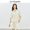 拉夏贝尔/La Chapelle运动休闲套装女夏短袖POLO领T恤短裤两件套