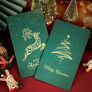 英文烫金圣诞节贺卡高级感小众空白，代写祝福明信卡片小贺卡信纸信