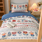 床单三件套床上用品纯棉学生，宿舍全棉被单，被套单人床1.2被褥套装3
