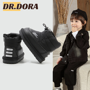 dr.dora朵拉博士冬季儿童雪地靴，男童潮款棉靴宝宝鞋子加厚女学步